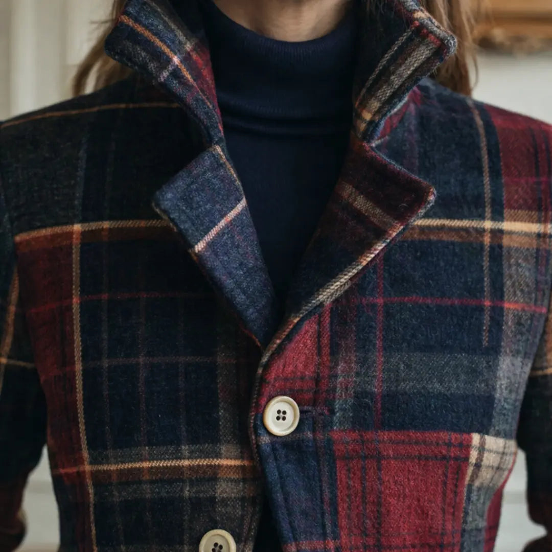 Natalie karierter Übergangs Mantel